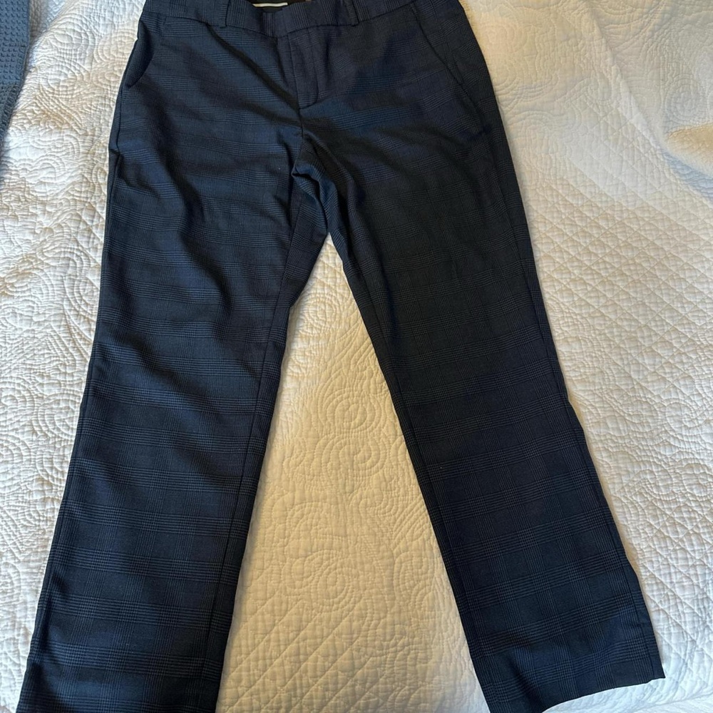 Women’s Banana Republic Blue and Black Plaid Trousers - Size 4